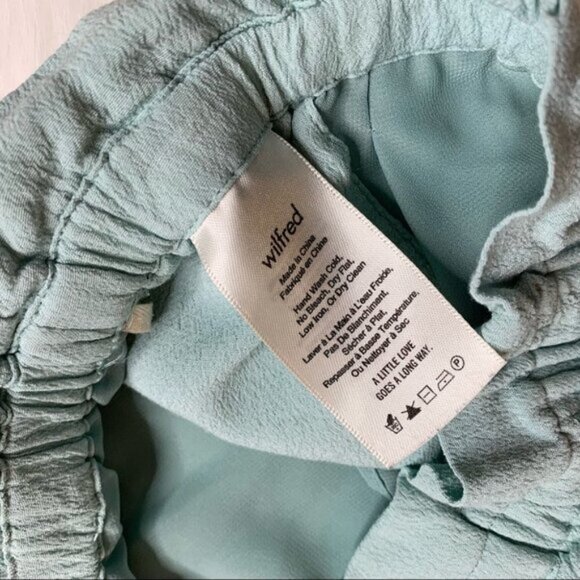 Aritzia Wilfred Montrouge Shorts Crepe Paperbag Waist Turquoise blue Size XS - Picture 11 of 16